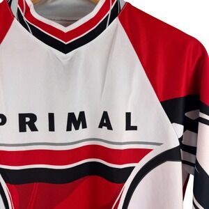Primal DH Jersey Mens XS Red White Black 3/4 Sleeve Mountain Bike Cycling MTB